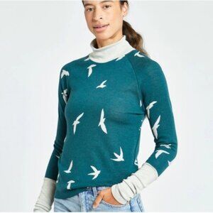 Oiselle Wazzie Wool Jacquard Mock Neck Sweater Long Sleeve 6 Women's